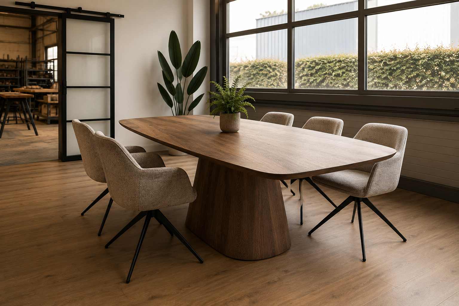Dining table in an interior project